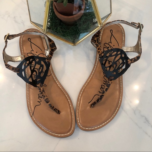 Libby Edelman Cheetah leopard print sandals - Picture 1 of 5